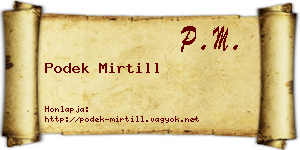 Podek Mirtill névjegykártya